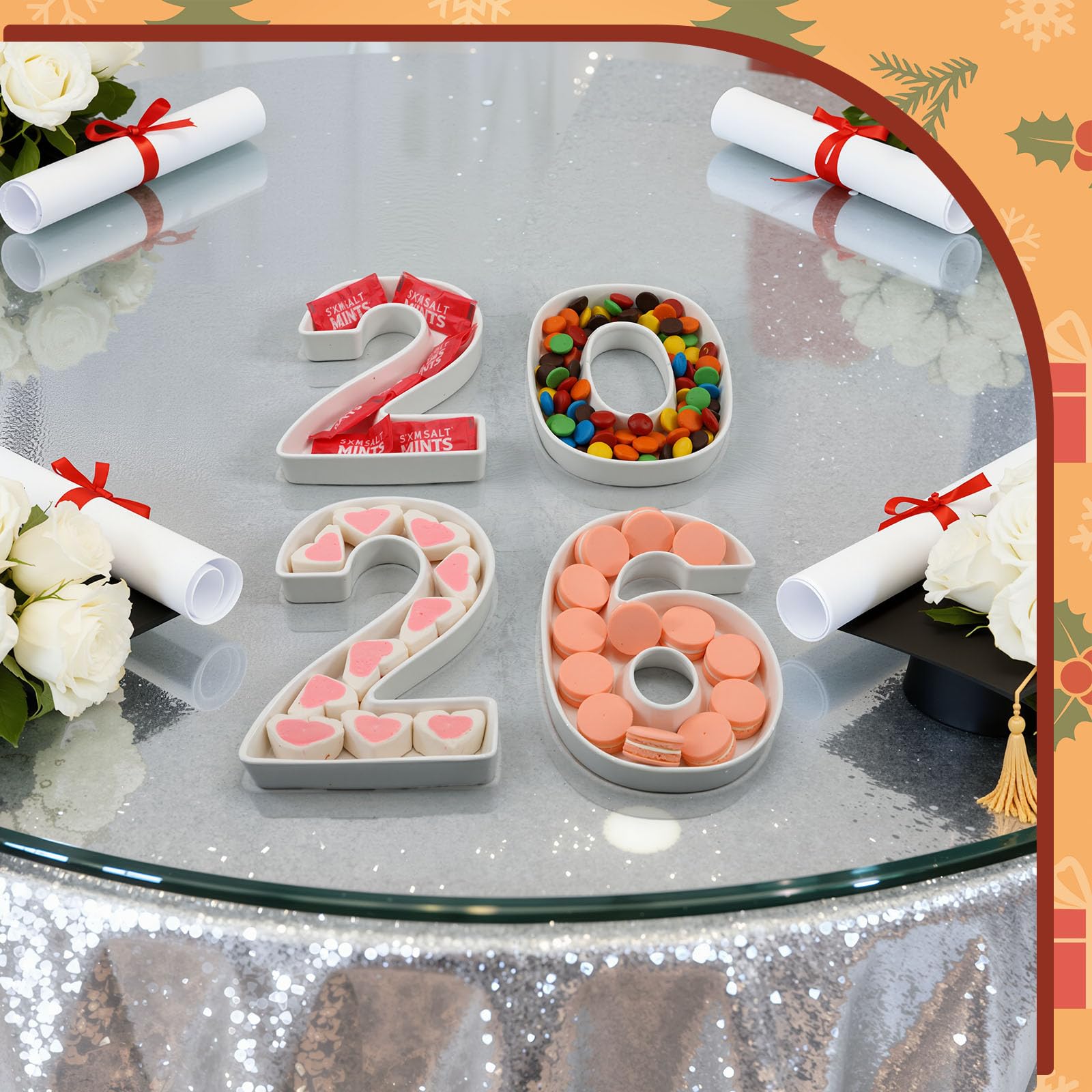 SiliFine small white ceramic tray, oil-proof surface for easy cleanup.