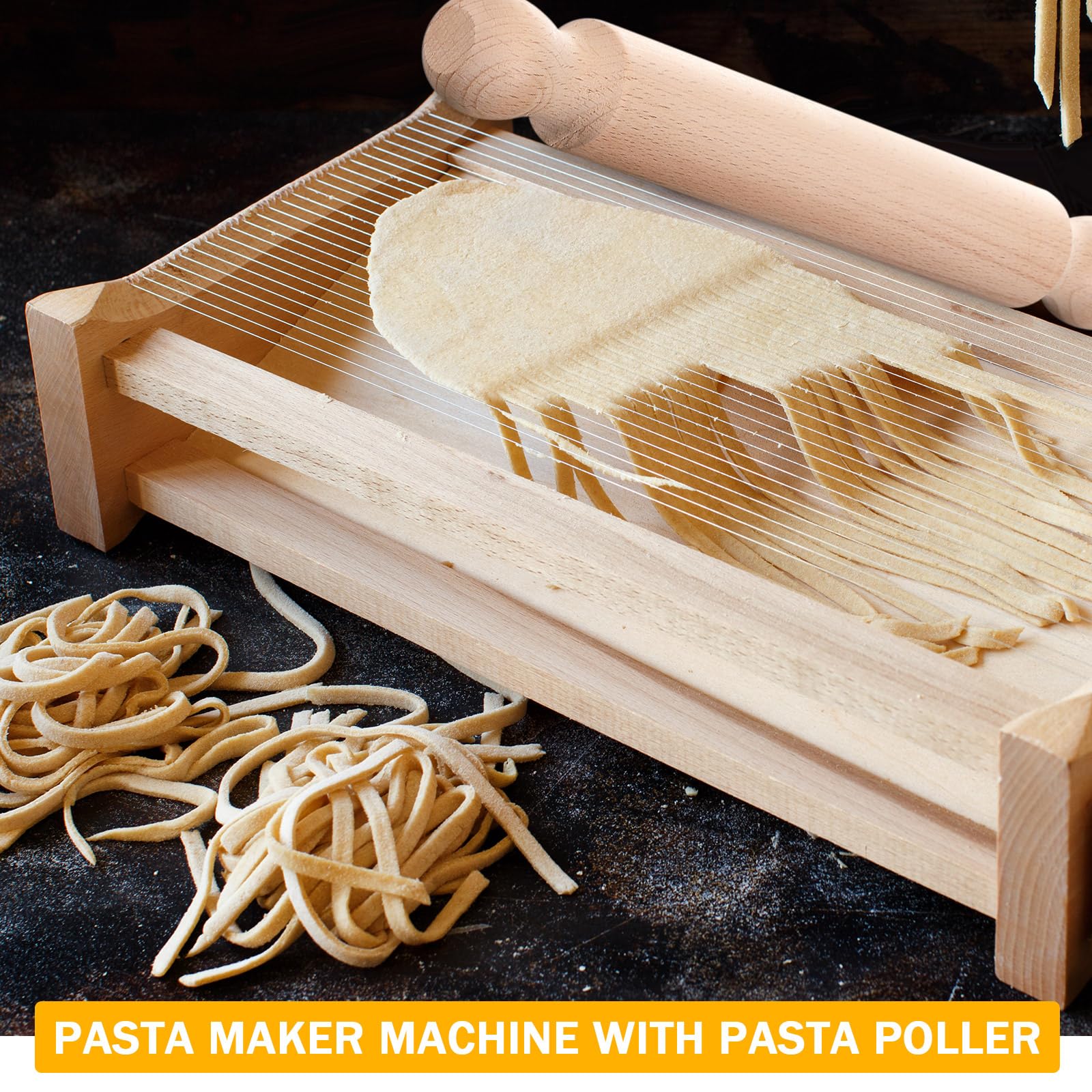 Silifine Chitarra Cutter beech wood frame for durable kitchen use.
