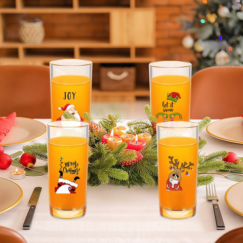 SiliFine Christmas highball 10oz glass for cocktails and more