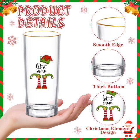 SiliFine Christmas highball gnome pattern glass enhances cheerful sips