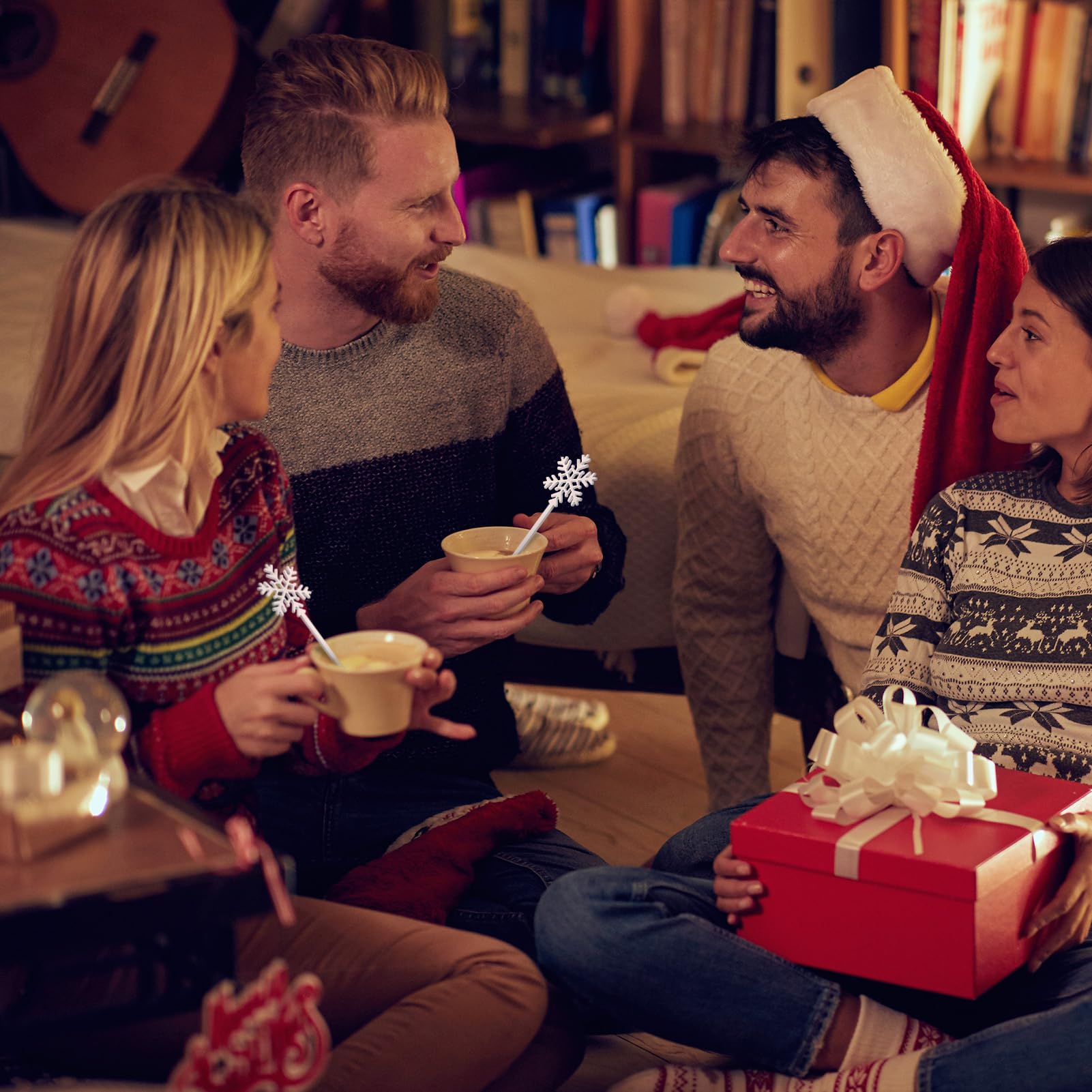 Snowflake design from SiliFine doubles as drink decoration for holidays.