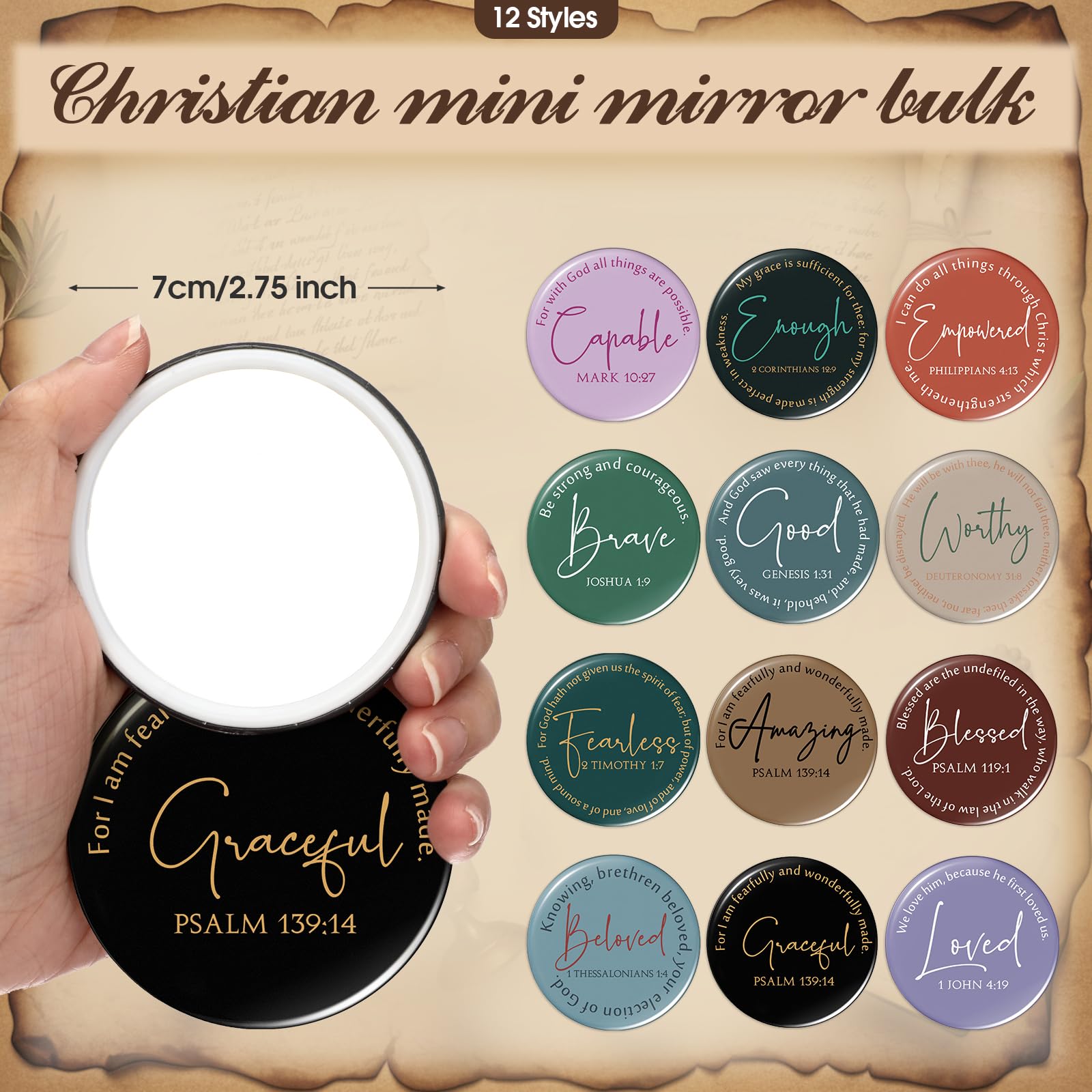 SiliFine colorful compact mirror for on-the-go faith reminders