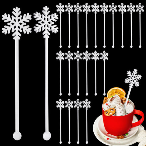 SiliFine snowflake stirrers add festive flair to cocoa and cocktails.