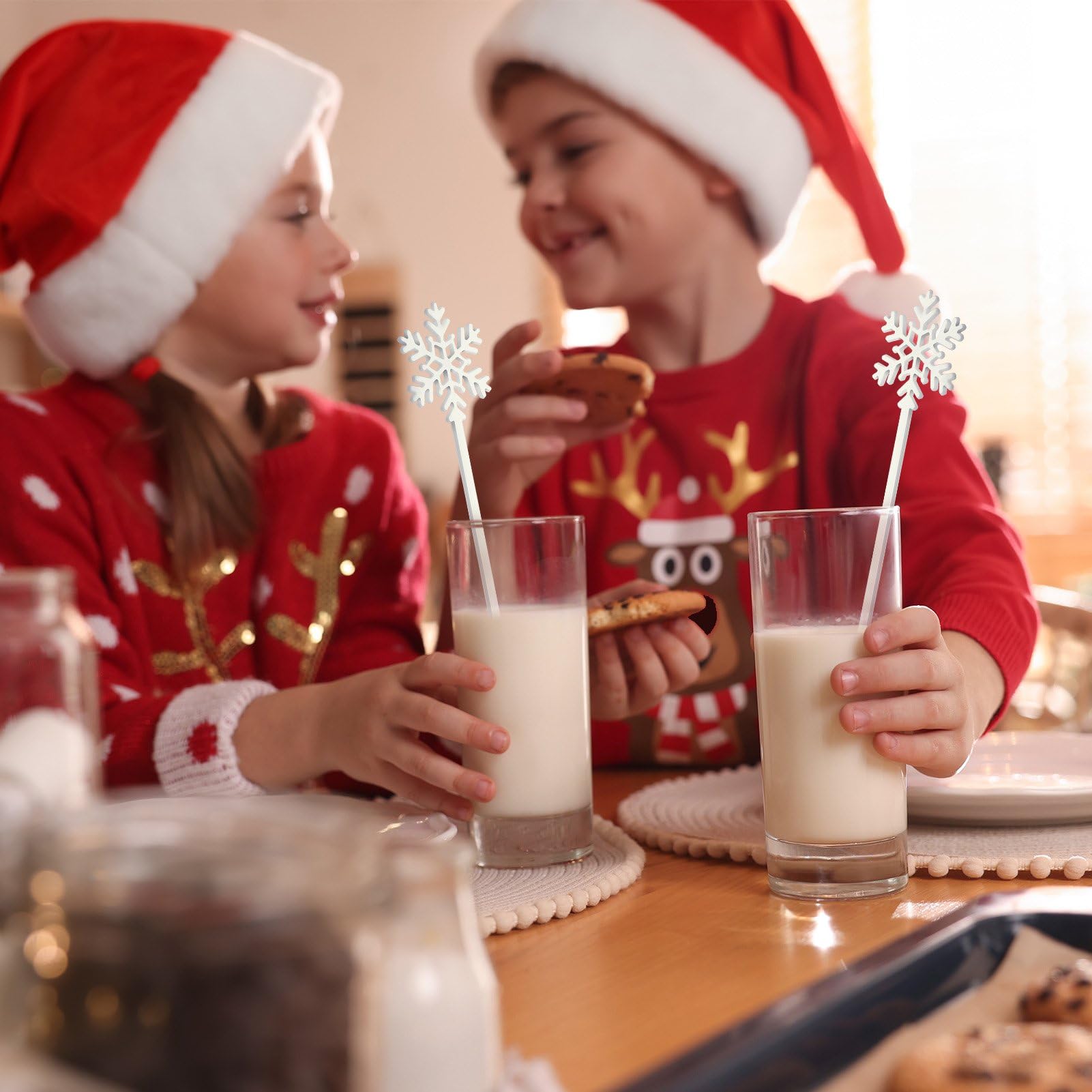 SiliFine snowflake stirrers measure about 5.9 inches for most glasses.