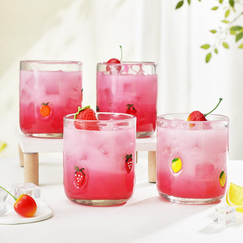 SiliFine strawberry icon juice glass ideal for summer entertaining.