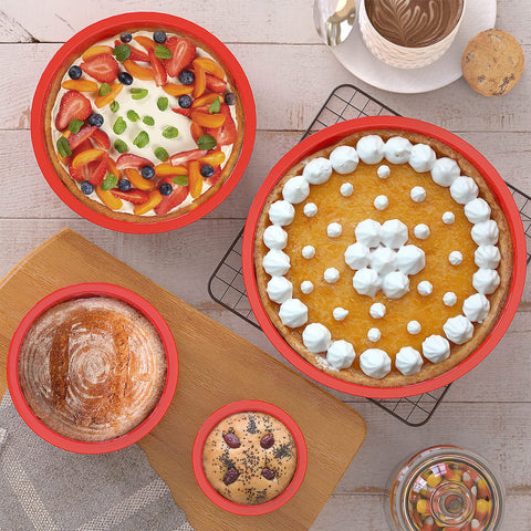 SILIVO 7-inch round silicone cake pan for versatile baking and release