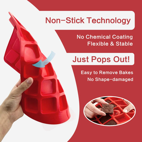 SILIVO divided molds provide perfect shapes and easy removal of fudges and chocolates.