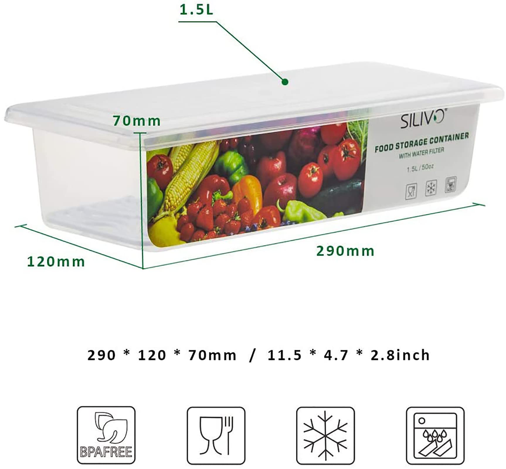 SILIVO fridge-organization compact design fits lettuce, berries and more.