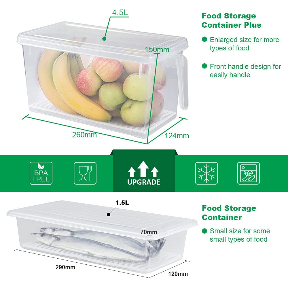 SILIVO 4.5L fridge storage container stacked for space-saving organization.