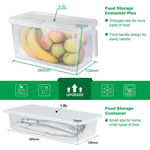 SILIVO 4.5L fridge storage container stacked for space-saving organization.
