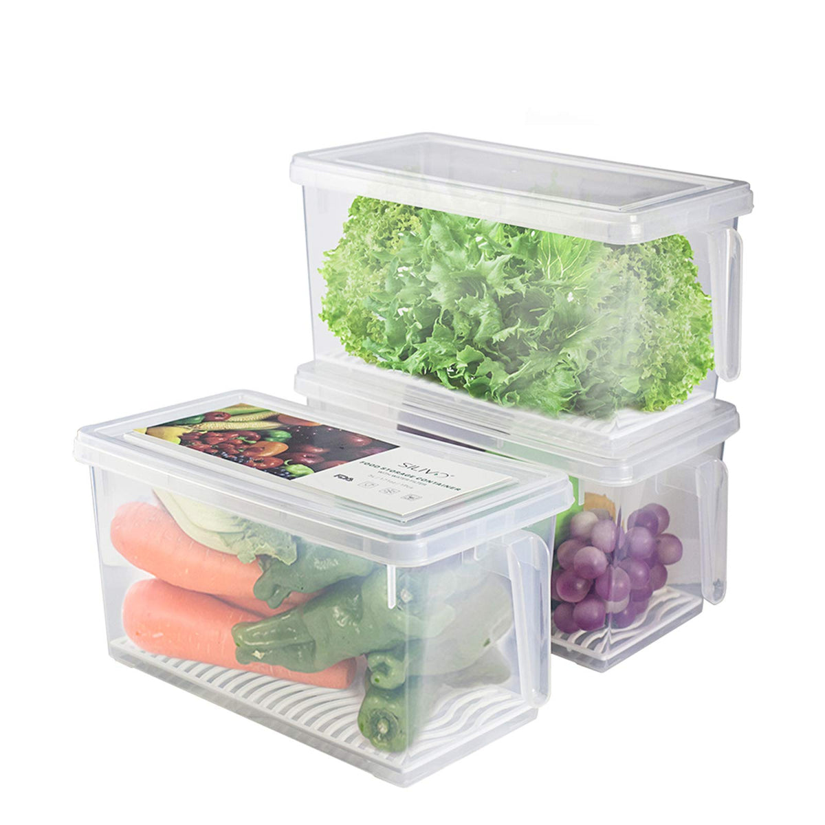 SILIVO lettuce keeper with drain tray keeps produce fresh longer in the fridge.