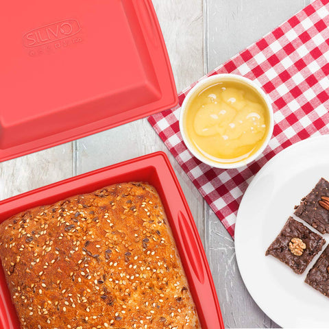 SILIVO silicone bakeware with eco-friendly design and flexible sides for gentle removal.