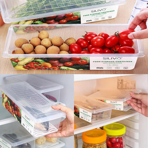 SILIVO stackable design saves fridge space while keeping items separate.