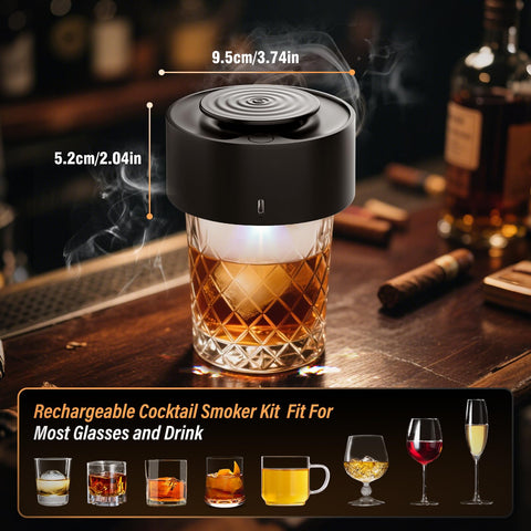 Silkchio smoked cocktail in use demonstrates bar-quality presentation at home.