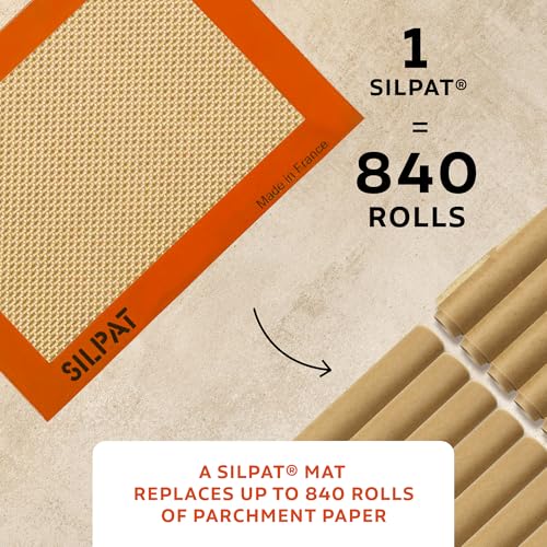 Silpat provides even heat for uniform browning across baked goods.