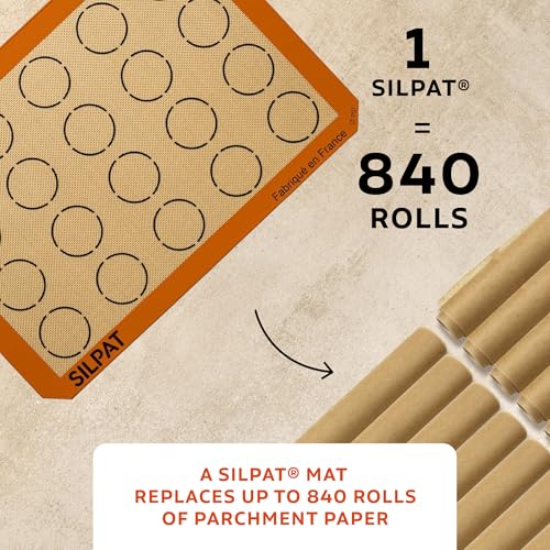Silpat nonstick surface close-up shows easy dough release.