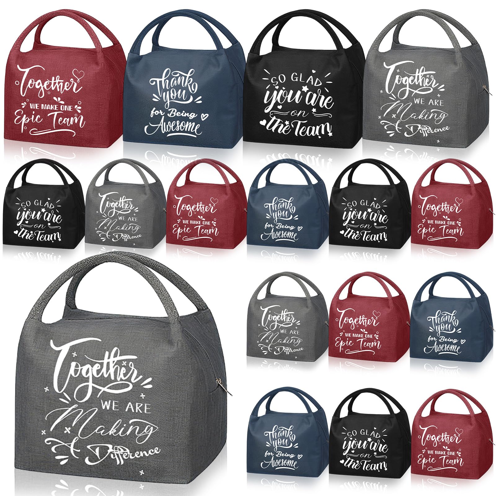 SilTriangle 12-pcs lunch bag set in neutral tones for office meals.