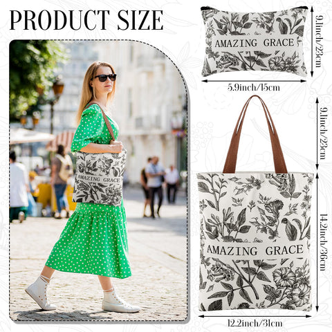SilTriangle Christian tote with floral pattern, stylish and versatile.