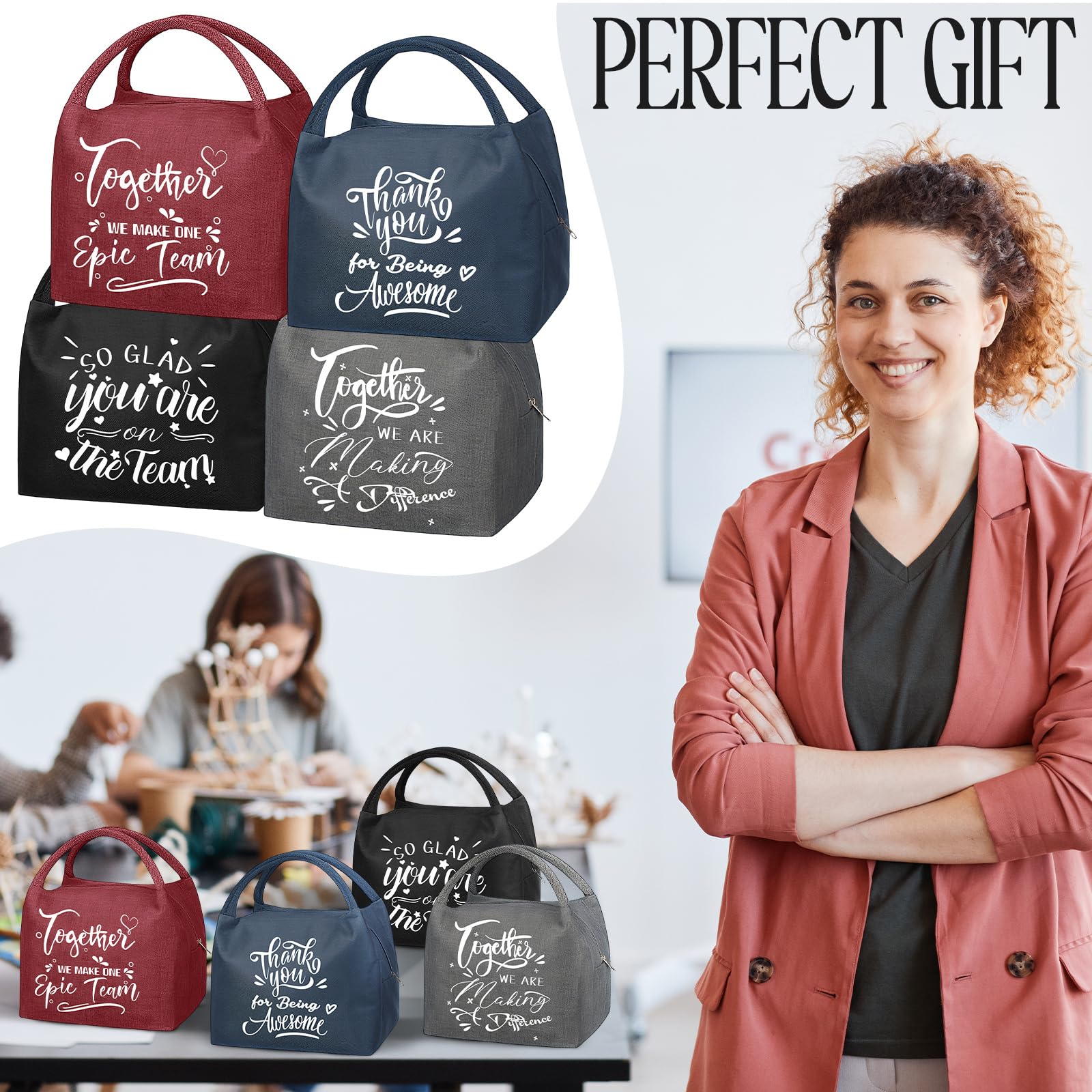 SilTriangle large-capacity lunch bag fits sandwiches, drinks, and snacks.