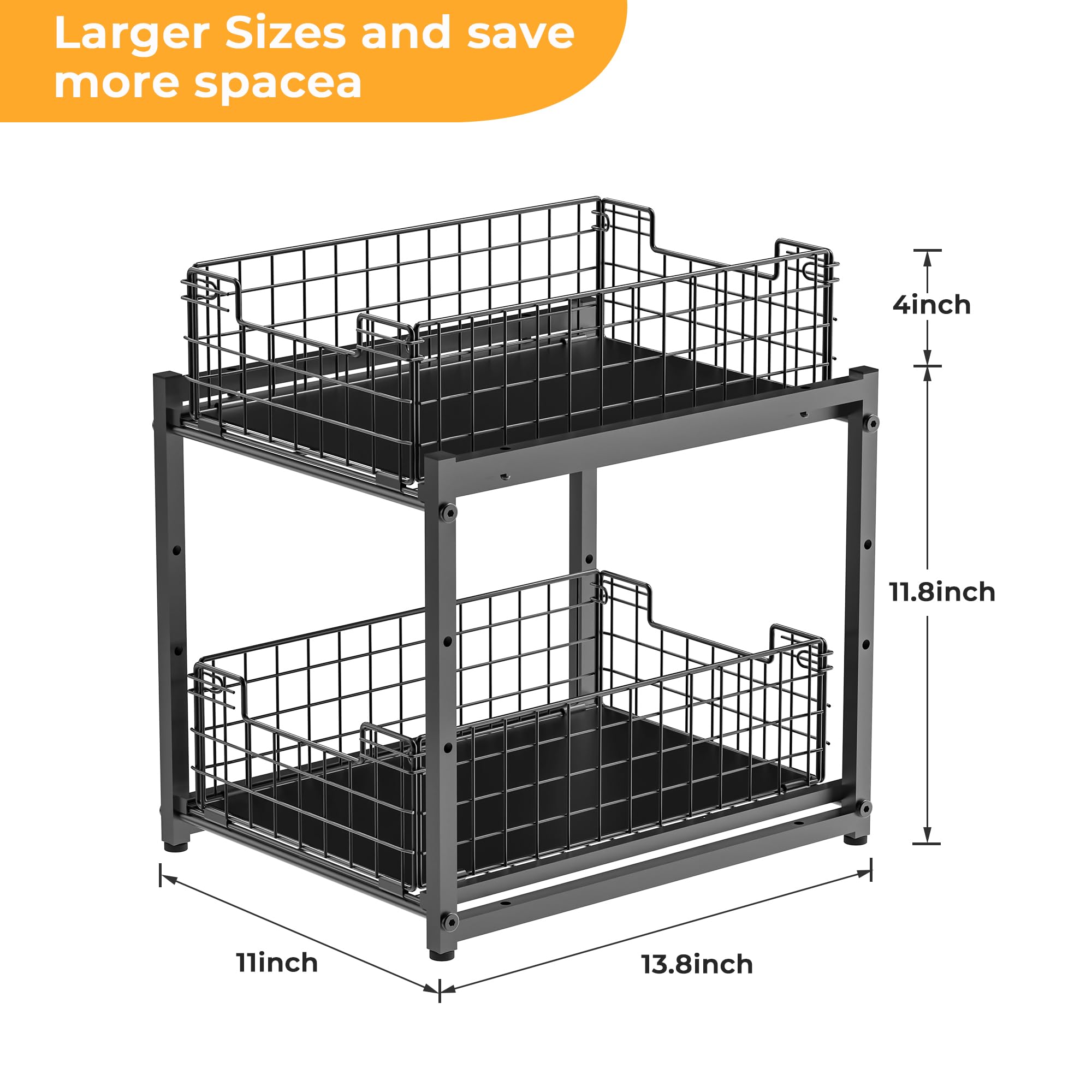 SILUB pantry closet organizer fits shelves for spices, towels, and more.