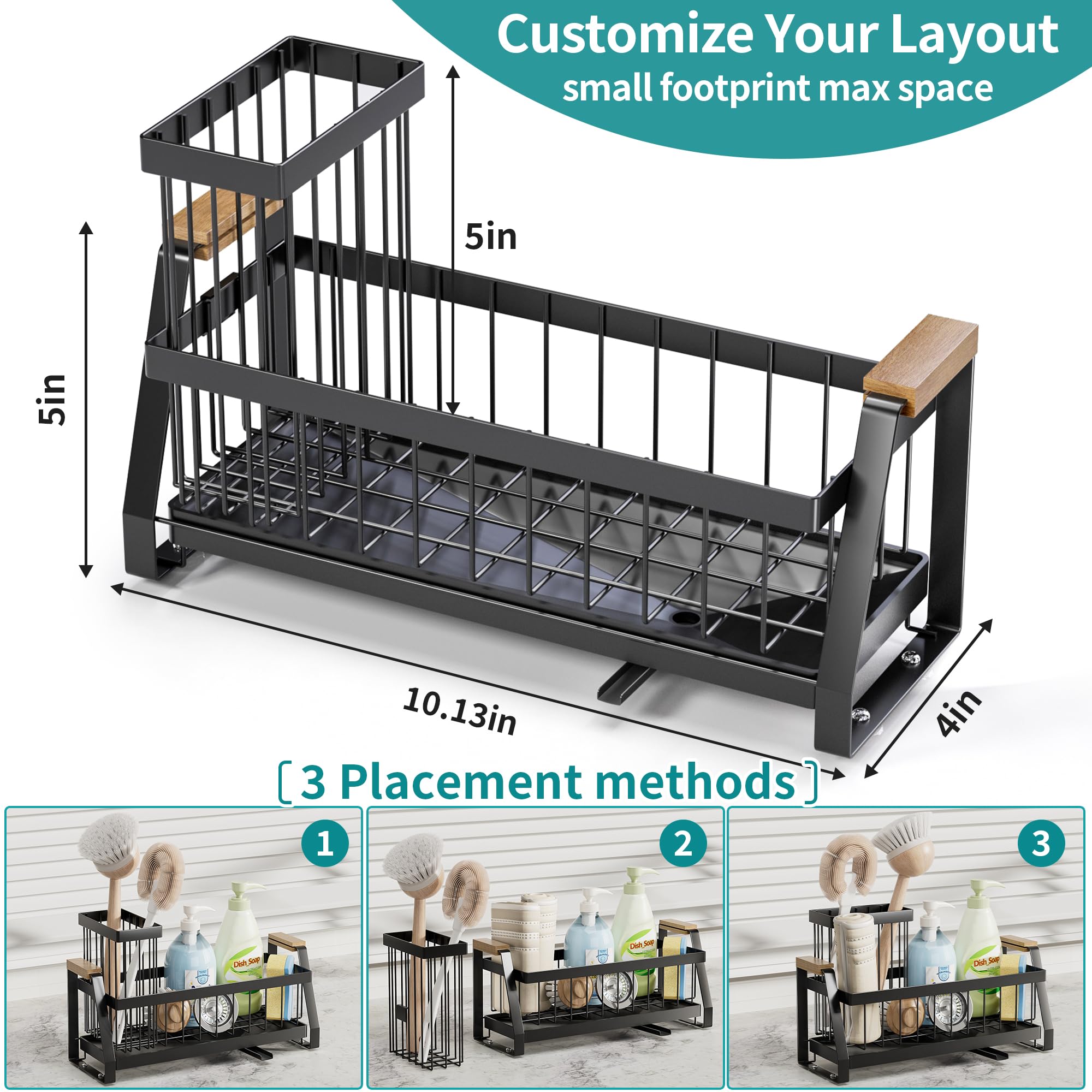 Embedded high basket adds stability to prevent tipping.