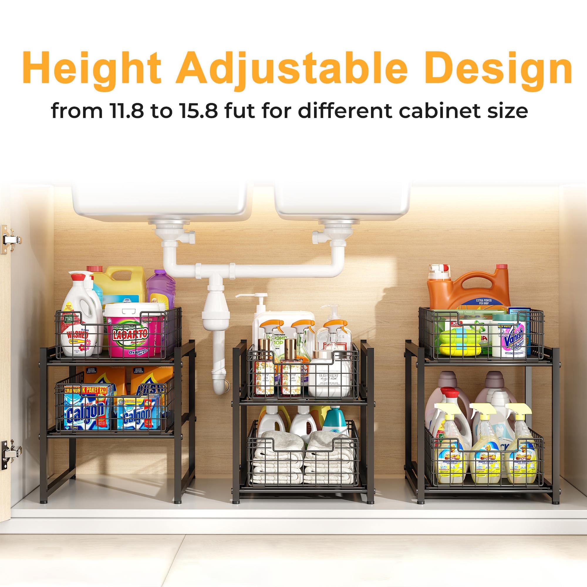 SILUB foldable shelves save space when not in use.