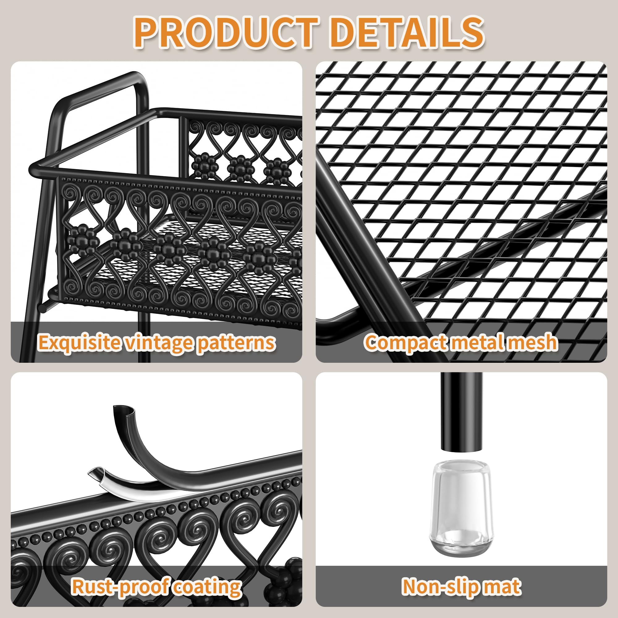SILUB Vintage 3-Tier Spice Rack top view highlights compact footprint on busy countertops.