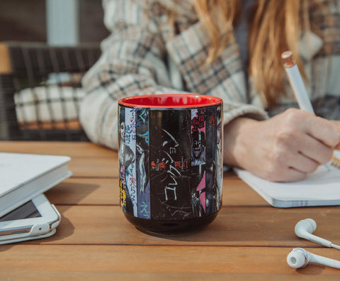 Silver Buffalo blood-red interior enhances the eerie mood of the mug.