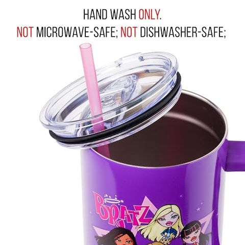 Silver Buffalo Bratz tumbler with handle and lid for easy carrying