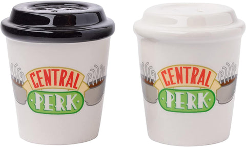 Silver Buffalo Central Perk shaker side angle; adds whimsy to everyday meals.