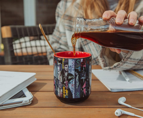 Silver Buffalo ceramic 9-ounce cup ideal for hot or cold beverages.