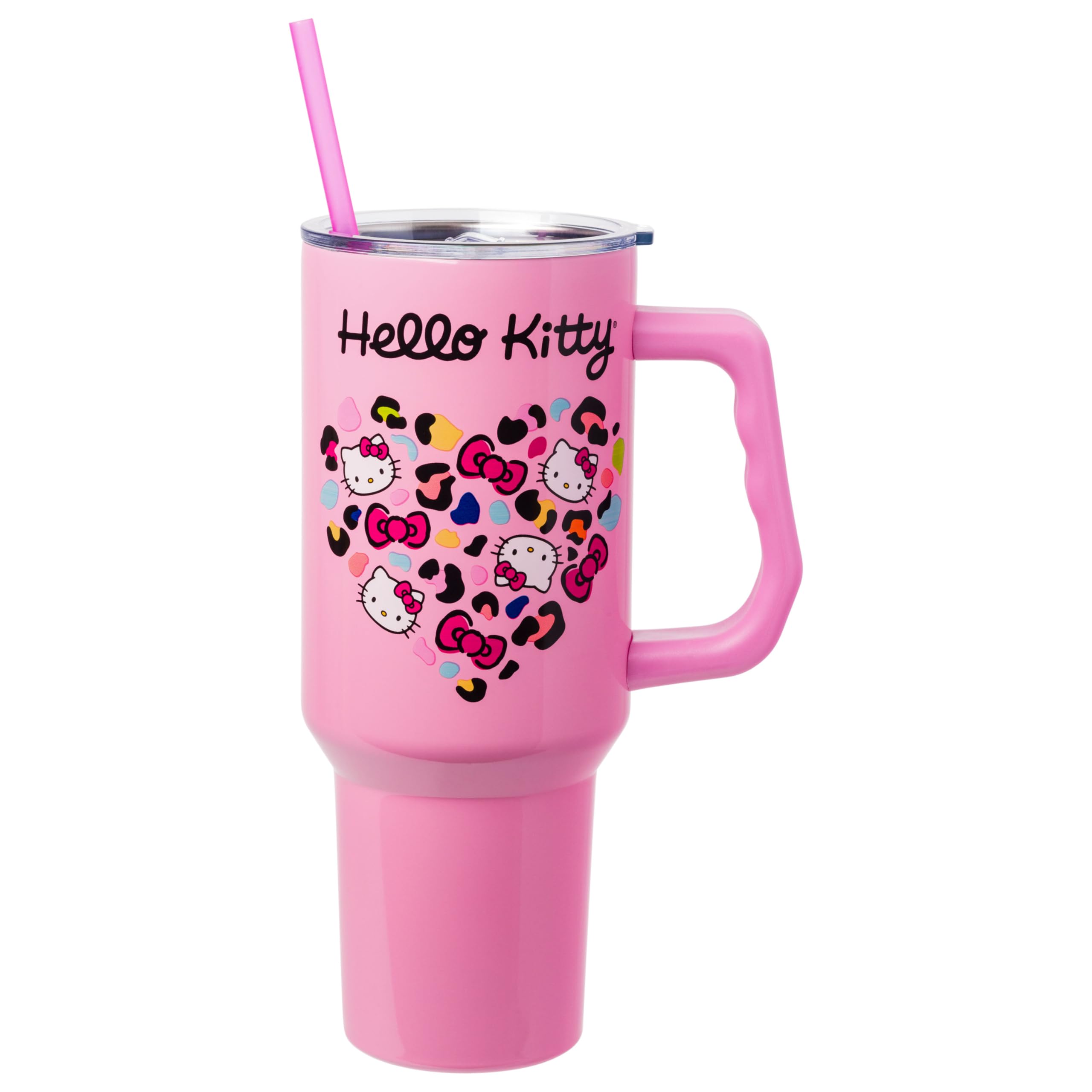 Silver Buffalo cup-holder-friendly tumbler fits standard car and stroller cup holders.