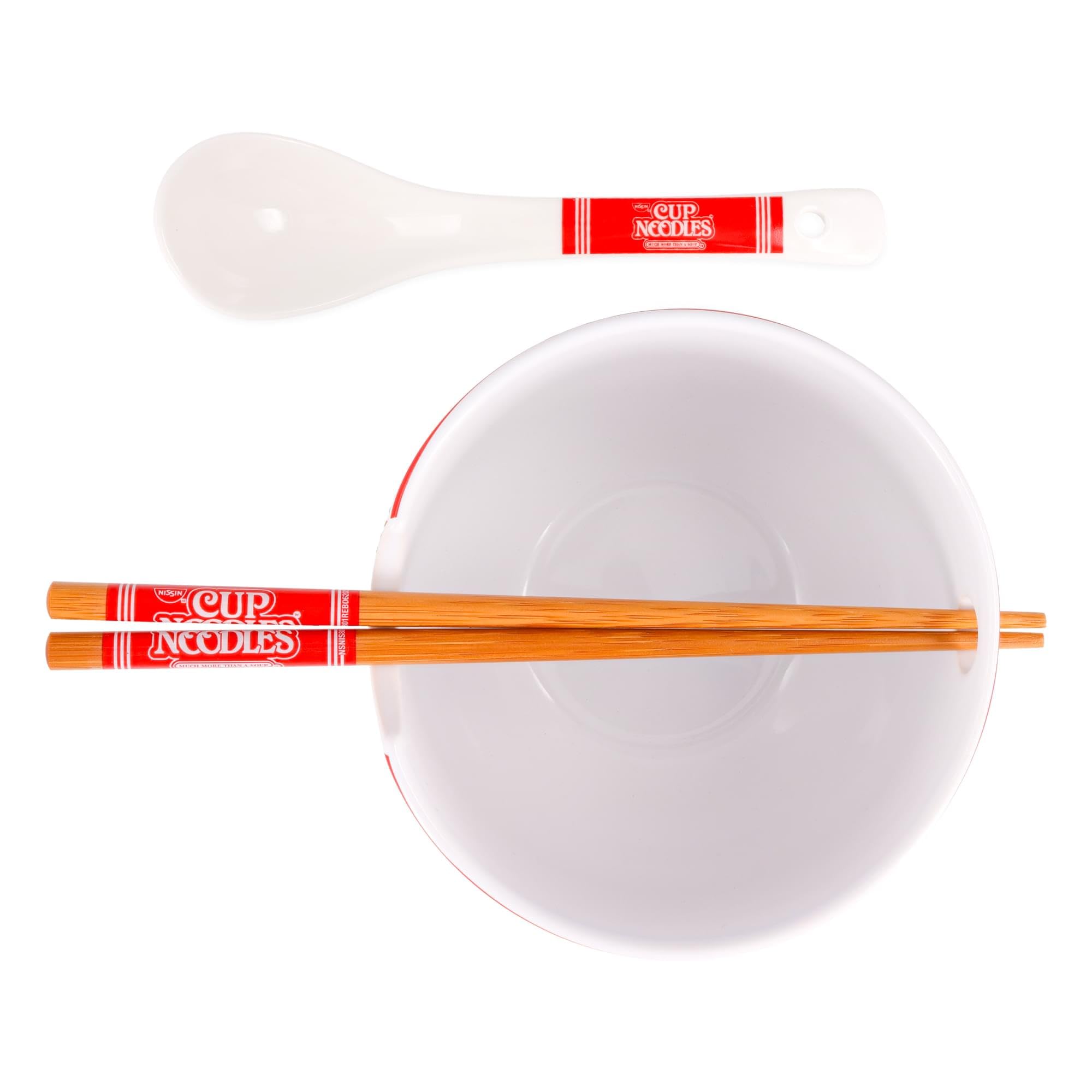 Silver Buffalo Cup Noodles logo on spoon for cohesive dining experience.