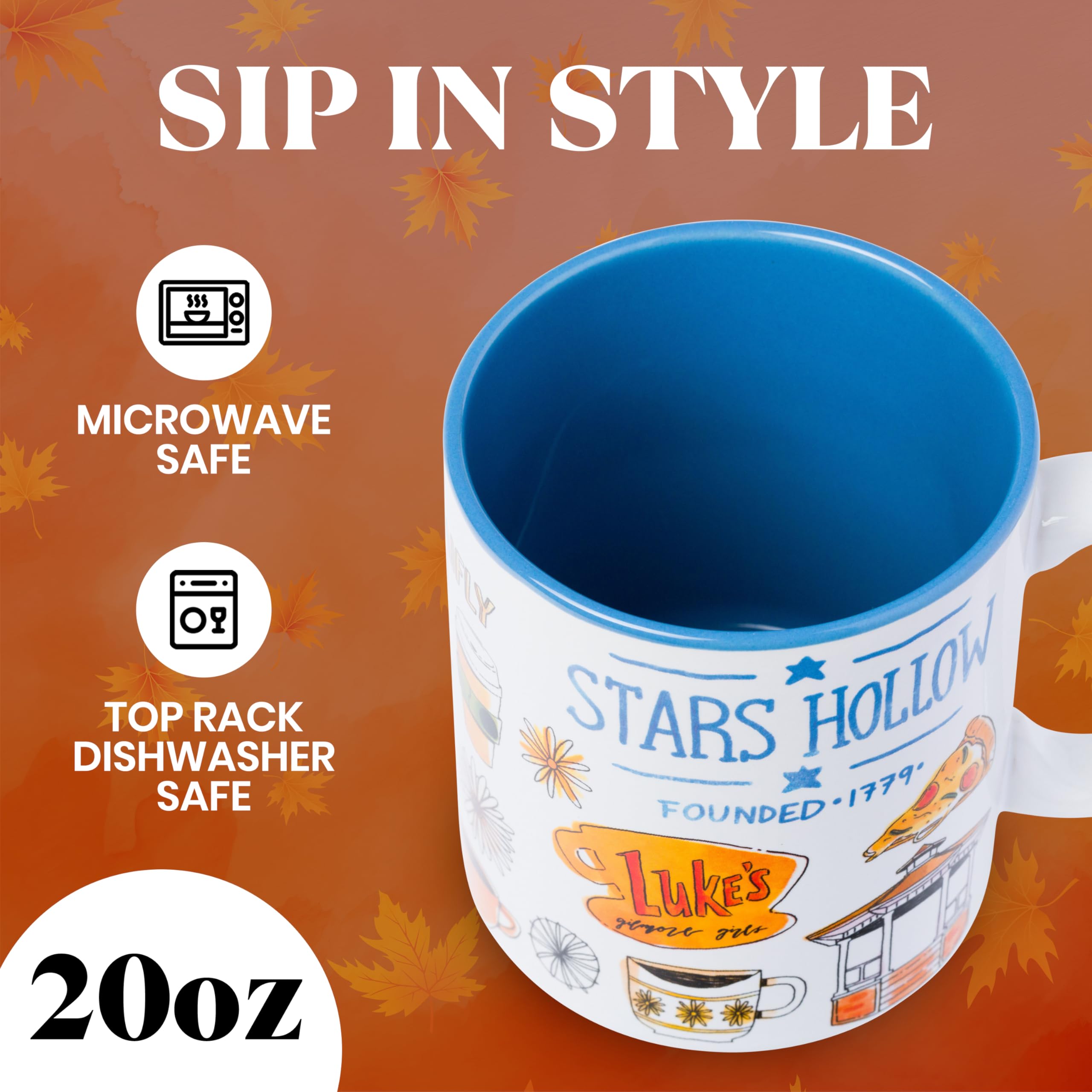 Silver Buffalo ceramic 20oz mug, durable and microwave-safe for daily use.