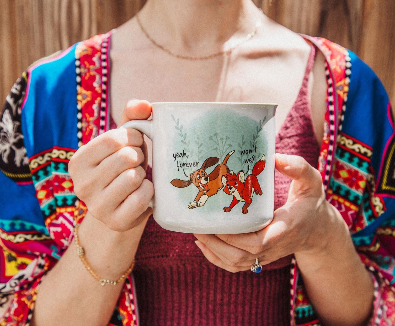 Silver Buffalo Fox and the Hound camper mug BPA-free ceramic for daily use.
