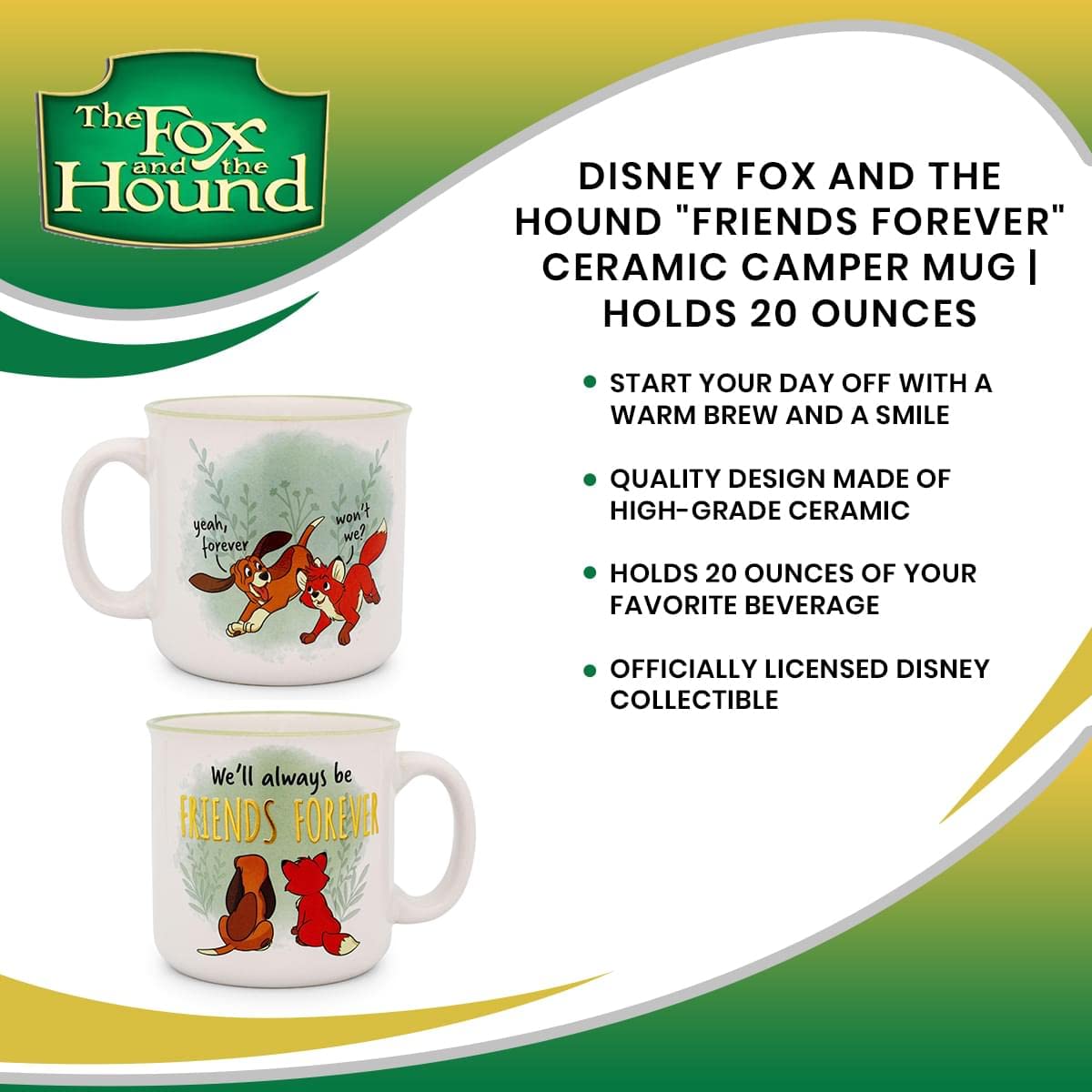 Silver Buffalo Fox and the Hound camper mug officially licensed Disney collectible.
