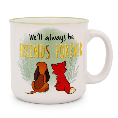 Silver Buffalo Fox and the Hound camper mug Todd and Copper graphic gift-ready.
