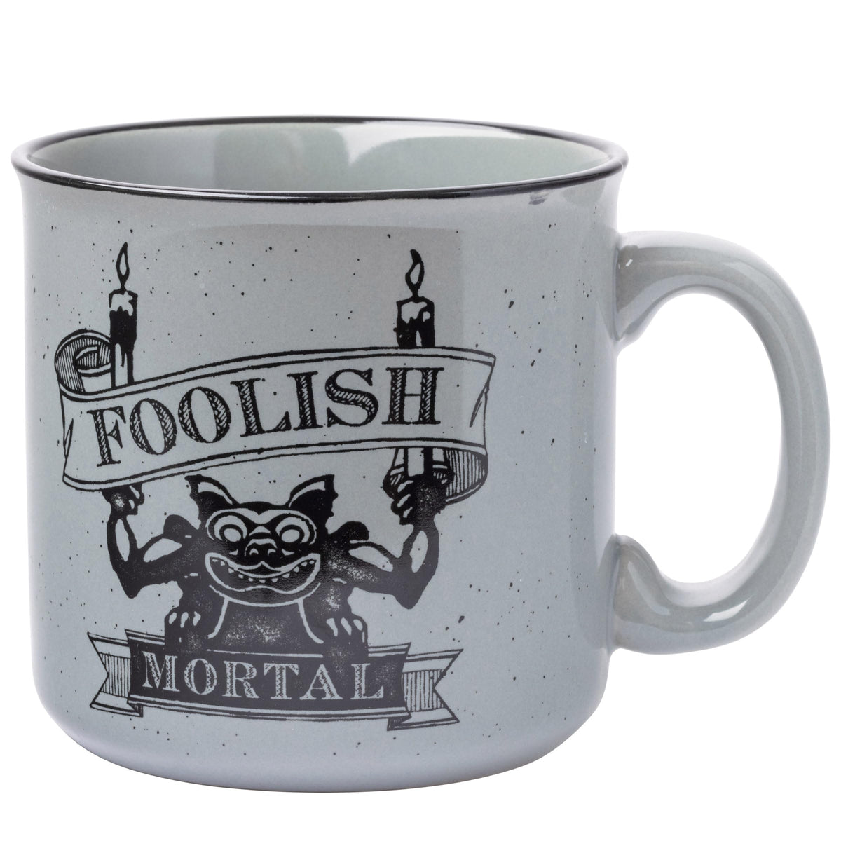 Silver Buffalo Disney Haunted Mansion Foolish Mortal camper mug in 20-ounce size for daily coffee