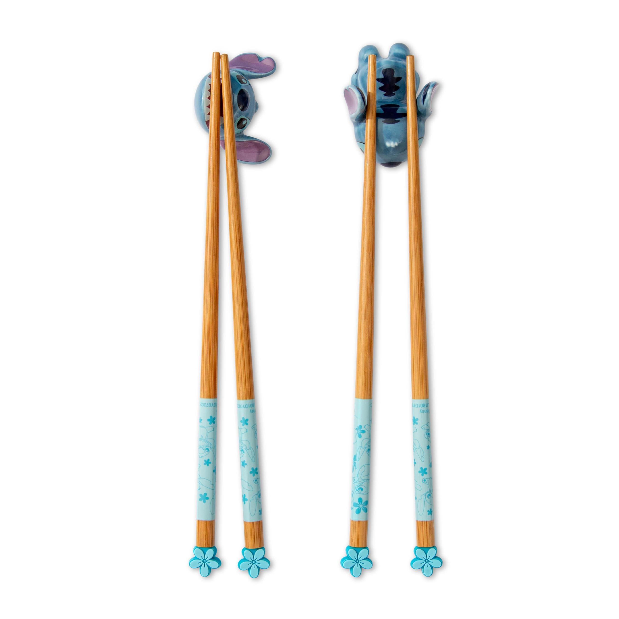 Silver Buffalo Disney Lilo & Stitch chopsticks set with wooden handles for everyday meals.