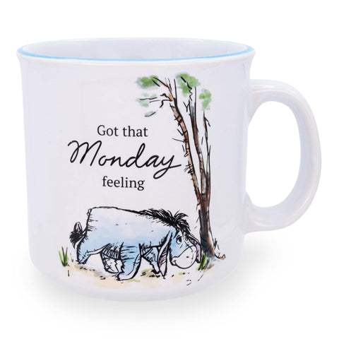 Silver Buffalo Winnie the Pooh Eeyore camper mug with 20-ounce capacity for hot beverages