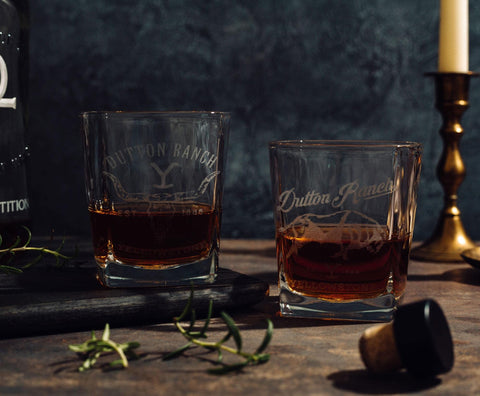 Silver Buffalo Dutton Ranch glass in hand, easy to clean by hand.