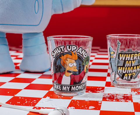 Silver Buffalo Zoidberg shot glass evokes playful sci-fi humor during celebrations.
