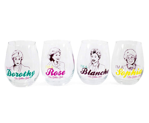 Silver Buffalo Golden Girls Dorothy stemless wine glass portrait for entertaining at home