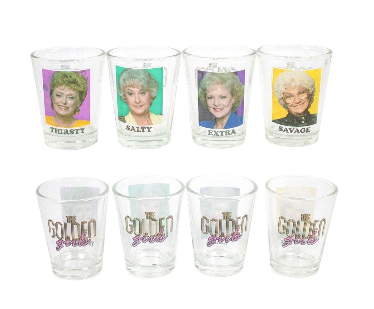 Silver Buffalo The Golden Girls Dorothy mini glass, ideal for casual shots at home bars.