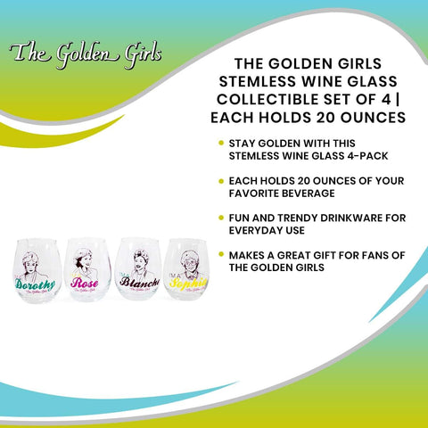 Silver Buffalo Golden Girls official licensed wine glasses for show-ready moments
