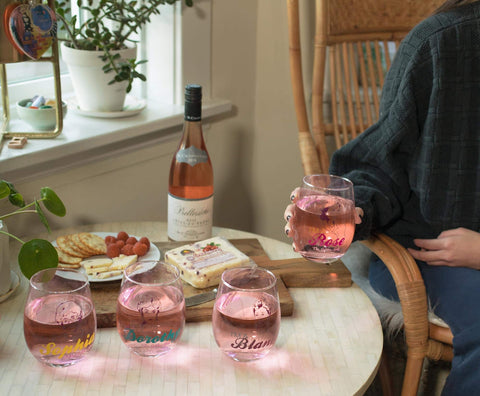 Silver Buffalo Golden Girls Rose stemless glass portrait for brunches and gatherings
