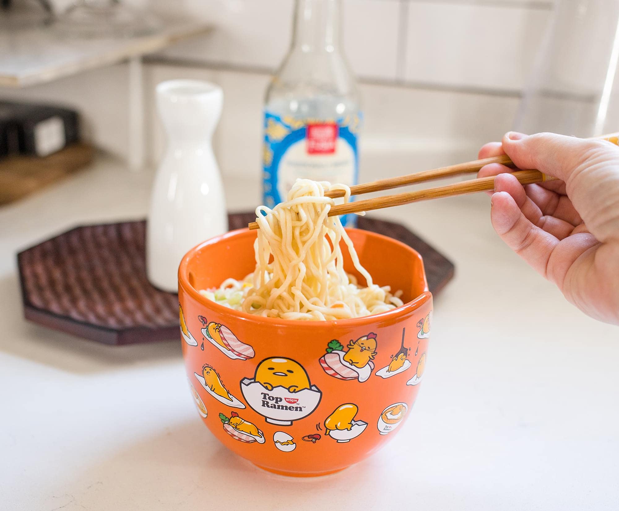 Retro tin tote collectible from the Gudetama set for gifting display