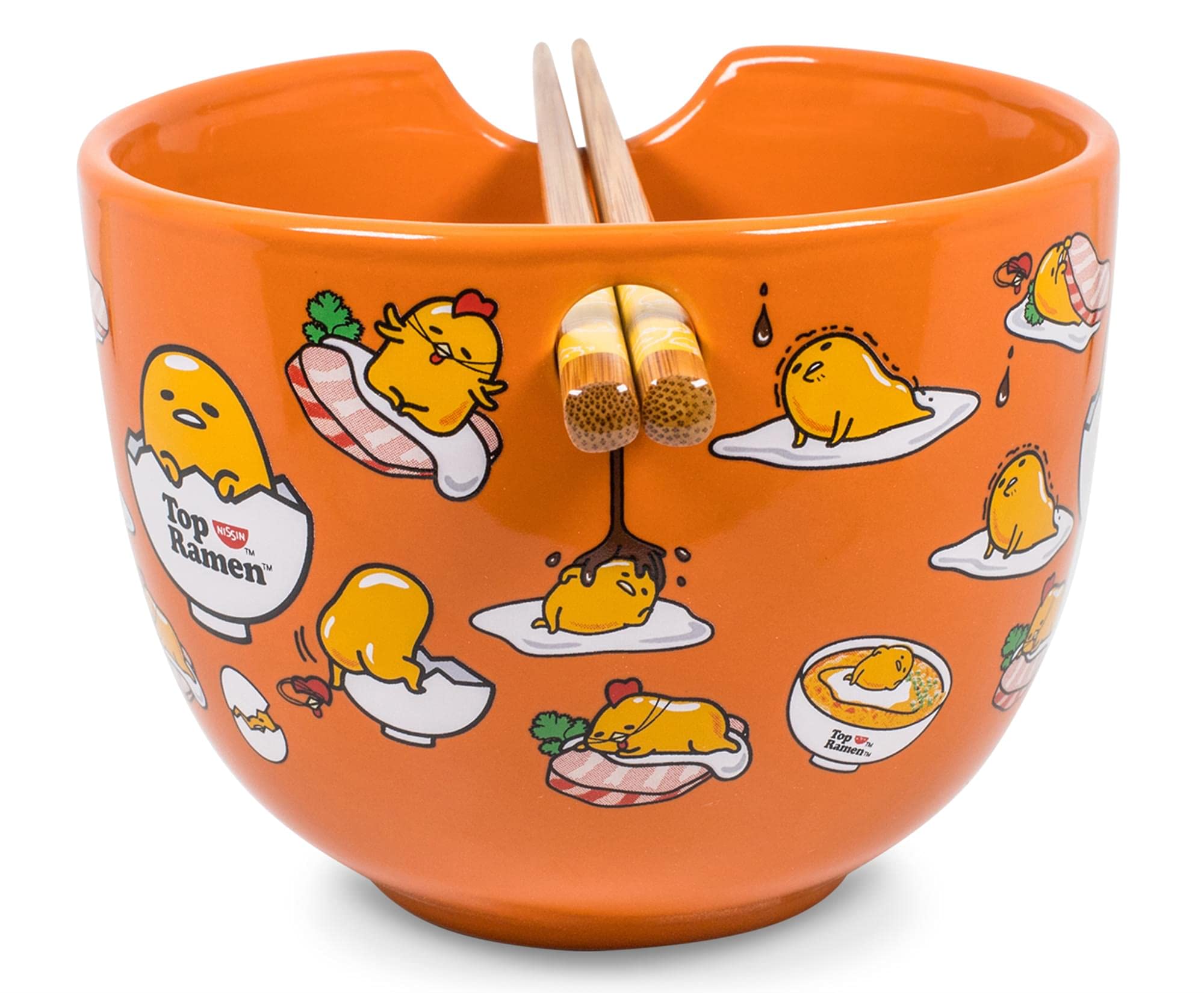 Silver Buffalo Gudetama wooden chopsticks, sturdy for Asian-style dinners