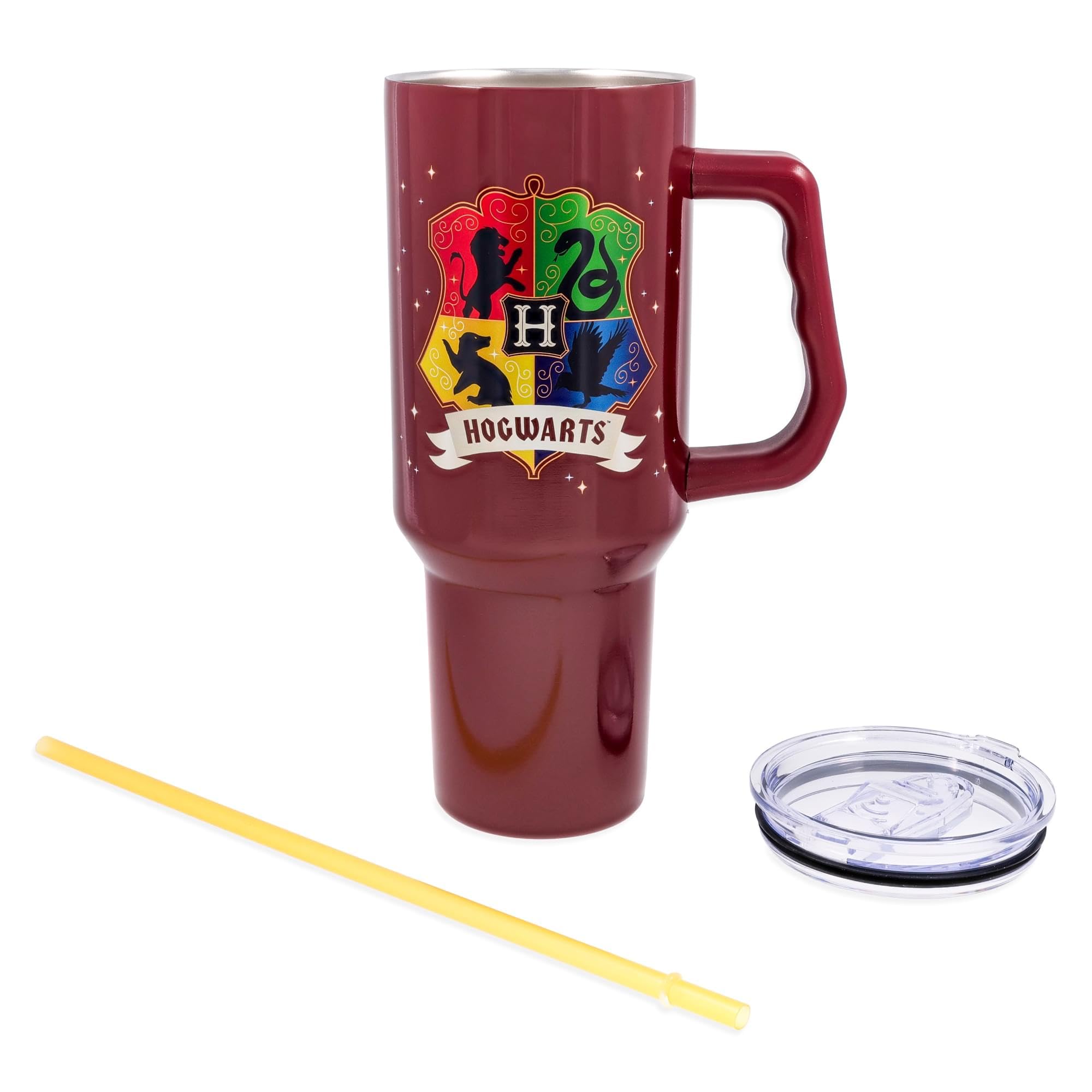 Silver Buffalo Harry Potter 40-ounce tumbler designed to keep beverages on hand