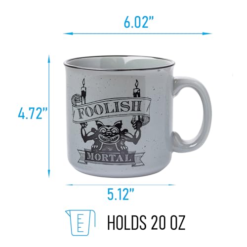 Silver Buffalo Haunted Mansion emblem detail on mug for collector appeal